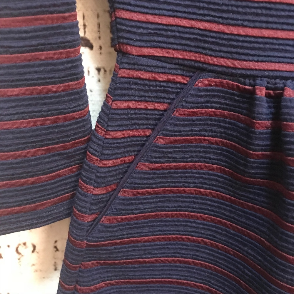 Maeve Anthropologie Brenna Dress Striped Skater - Picture 4 of 8